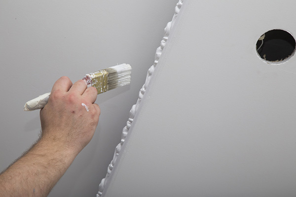 Painting renovated ceiling white